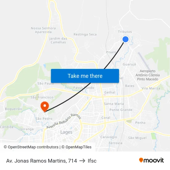 Av. Jonas Ramos Martins, 714 to Ifsc map