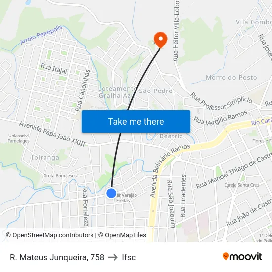 R. Mateus Junqueira, 758 to Ifsc map