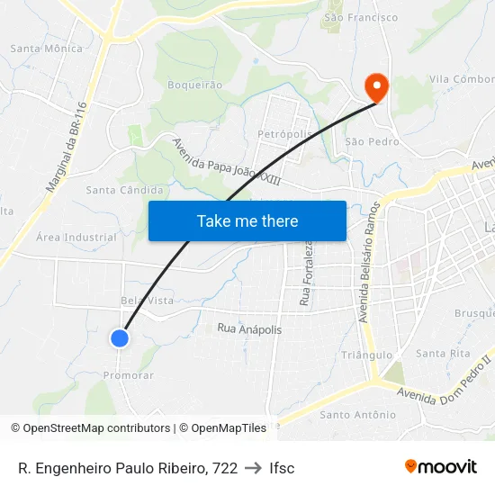 R. Engenheiro Paulo Ribeiro, 722 to Ifsc map