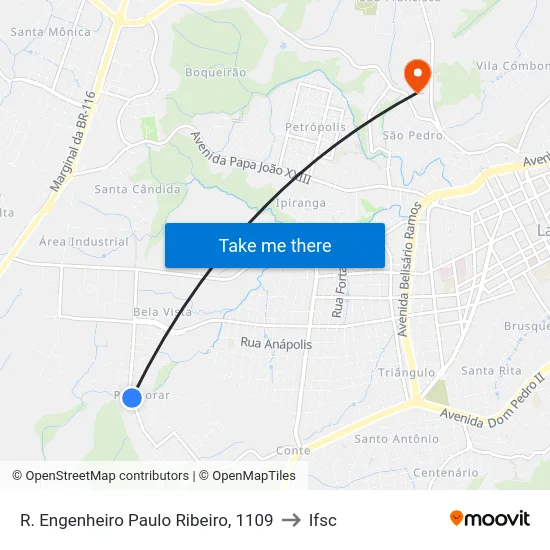 R. Engenheiro Paulo Ribeiro, 1109 to Ifsc map