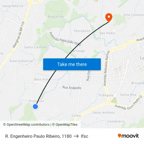 R. Engenheiro Paulo Ribeiro, 1180 to Ifsc map