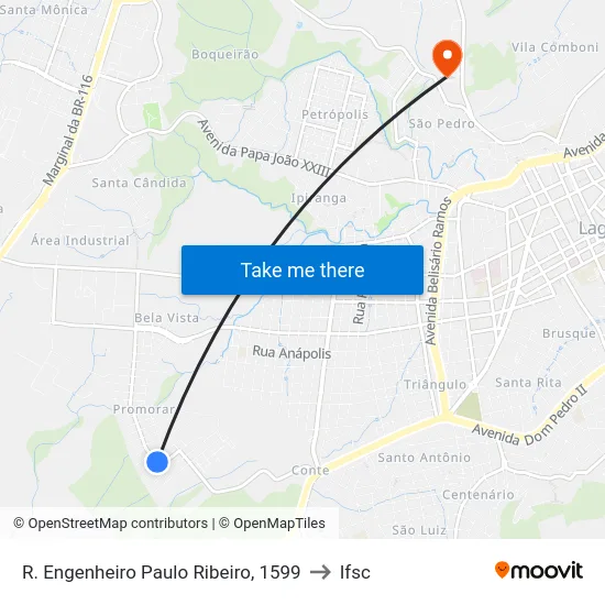 R. Engenheiro Paulo Ribeiro, 1599 to Ifsc map