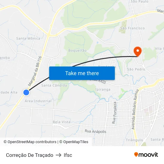 Correção De Traçado to Ifsc map