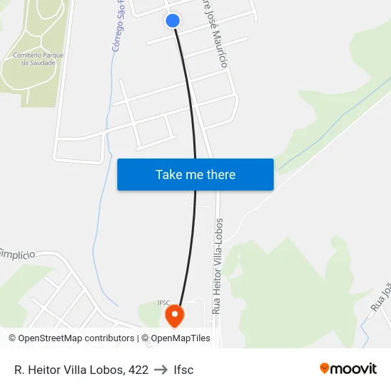 R. Heitor Villa Lobos, 422 to Ifsc map