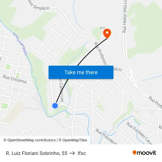 R. Luíz Floriani Sobrinho, 55 to Ifsc map