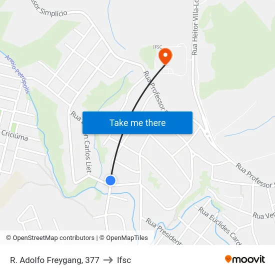 R. Adolfo Freygang, 377 to Ifsc map