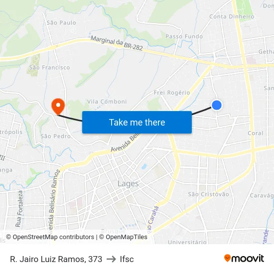 R. Jairo Luiz Ramos, 373 to Ifsc map