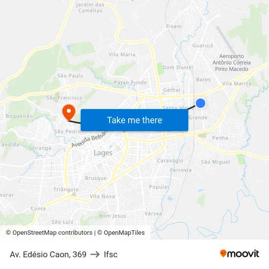 Av. Edésio Caon, 369 to Ifsc map