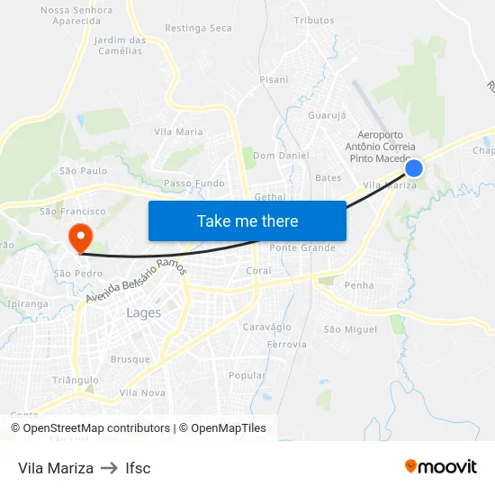 Vila Mariza to Ifsc map
