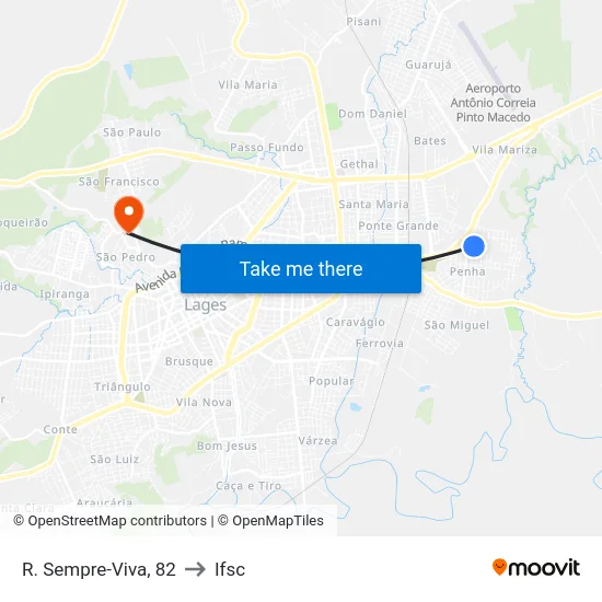 R. Sempre-Viva, 82 to Ifsc map