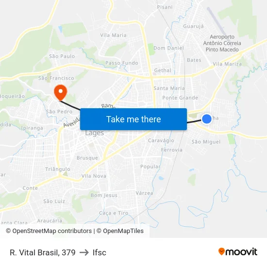 R. Vital Brasil, 379 to Ifsc map