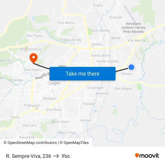 R. Sempre-Viva, 236 to Ifsc map