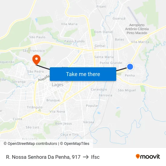 R. Nossa Senhora Da Penha, 917 to Ifsc map