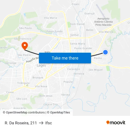 R. Da Roseira, 211 to Ifsc map