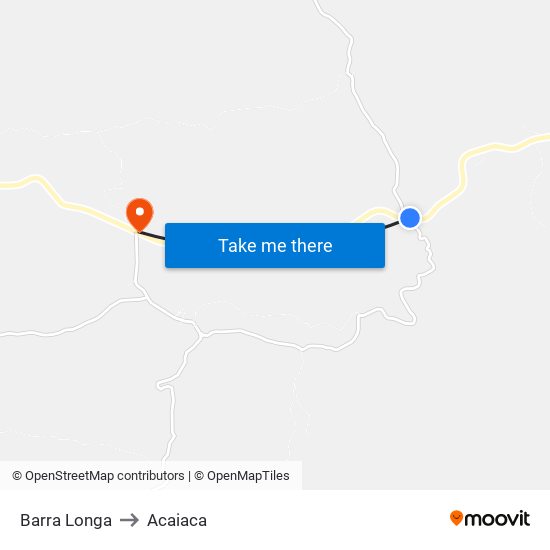 Barra Longa to Acaiaca map