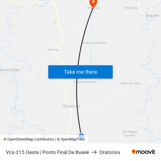 Vcs-215 Oeste | Ponto Final De Buieié to Oratórios map