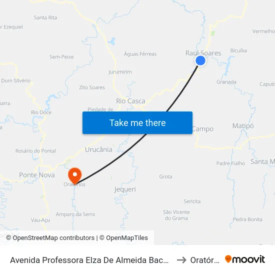 Avenida Professora Elza De Almeida Bacelar, 578 to Oratórios map