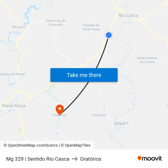 Mg 329 | Sentido Rio Casca to Oratórios map