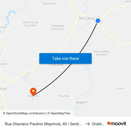 Rua Otaviano Paulino Mayrinck, 40 | Sentido Rio Casca to Oratórios map