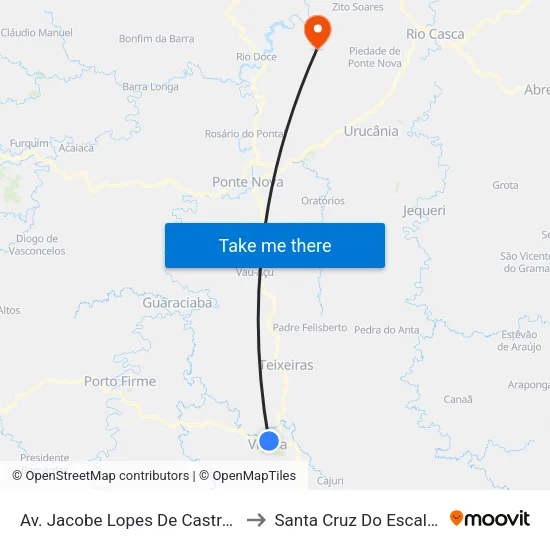 Av. Jacobe Lopes De Castro, 681 to Santa Cruz Do Escalvado map