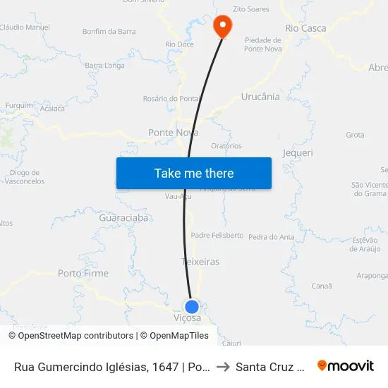 Rua Gumercindo Iglésias, 1647 | Ponto Final Da Fazenda Lustosa to Santa Cruz Do Escalvado map