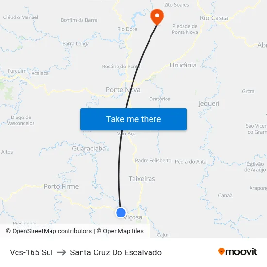 Vcs-165 Sul to Santa Cruz Do Escalvado map