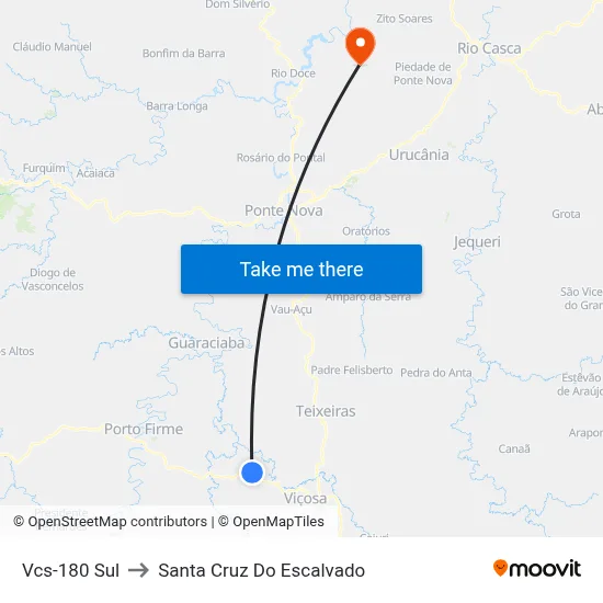 Vcs-180 Sul to Santa Cruz Do Escalvado map