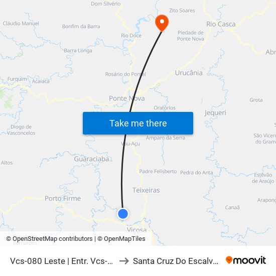 Vcs-080 Leste | Entr. Vcs-409 to Santa Cruz Do Escalvado map