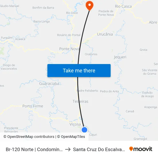 Br-120 Norte | Condomínio to Santa Cruz Do Escalvado map