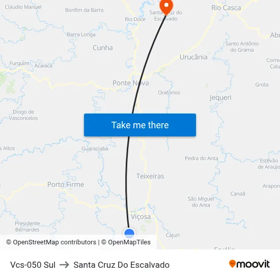Vcs-050 Sul to Santa Cruz Do Escalvado map