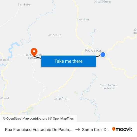 Rua Francisco Eustachio De Paula, 56 | Acesso A Raul Soares to Santa Cruz Do Escalvado map