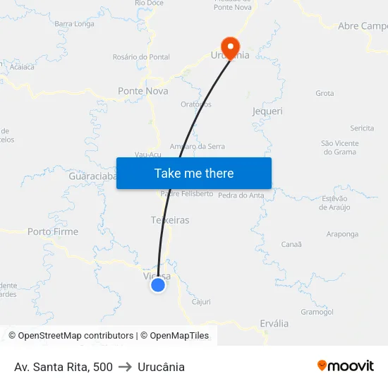 Av. Santa Rita, 500 to Urucânia map