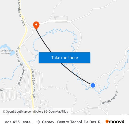 Vcs-425 Leste | Zig-Zag to Centev - Centro Tecnol. De Des. Regional De Viçosa map