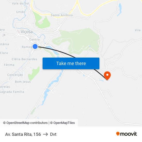 Av. Santa Rita, 156 to Dvt map