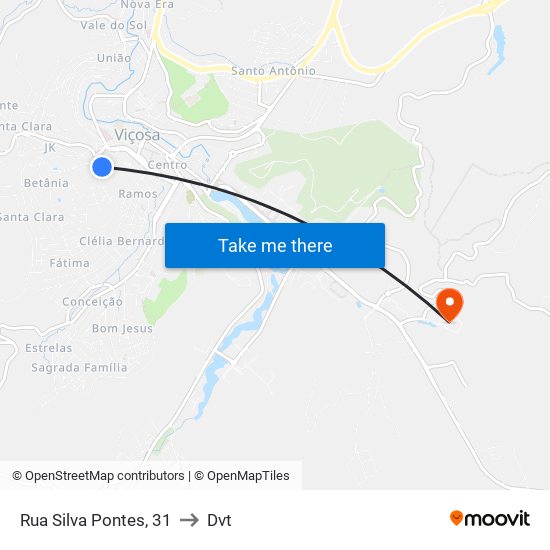 Rua Silva Pontes, 31 to Dvt map