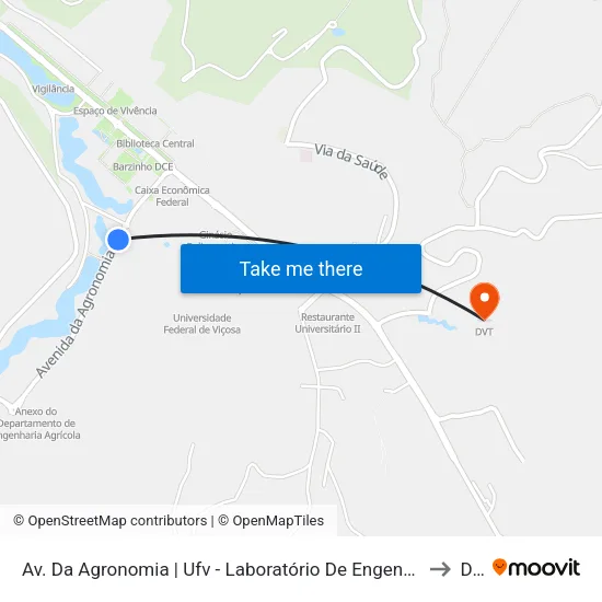 Av. Da Agronomia | Ufv - Laboratório De Engenharia Civil to Dvt map