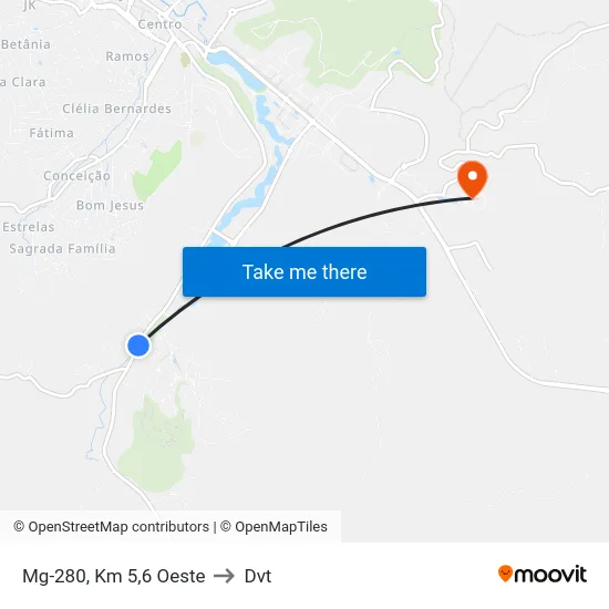 Mg-280, Km 5,6 Oeste to Dvt map