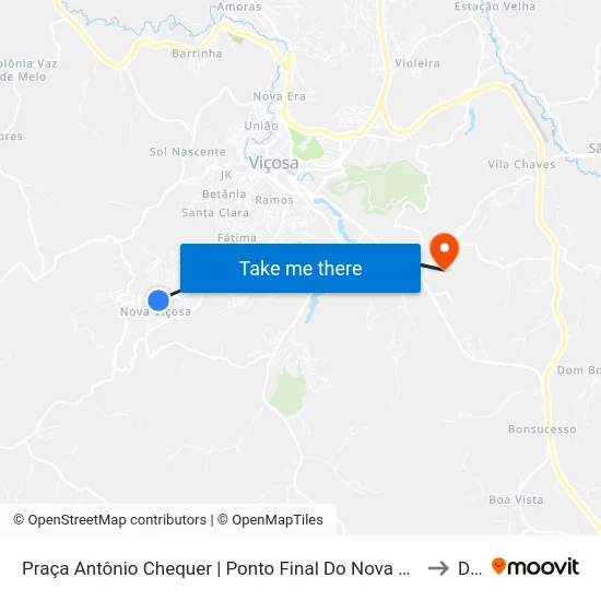 Praça Antônio Chequer | Ponto Final Do Nova Viçosa to Dvt map