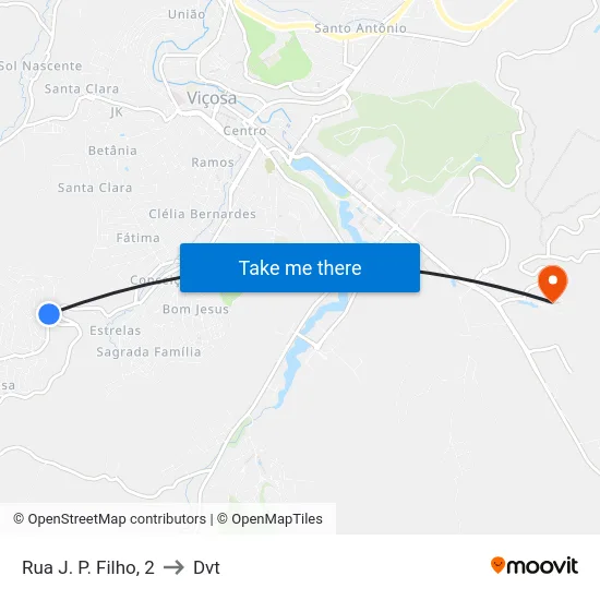 Rua J. P. Filho, 2 to Dvt map