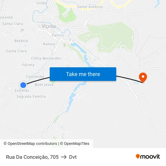 Rua Da Conceição, 705 to Dvt map