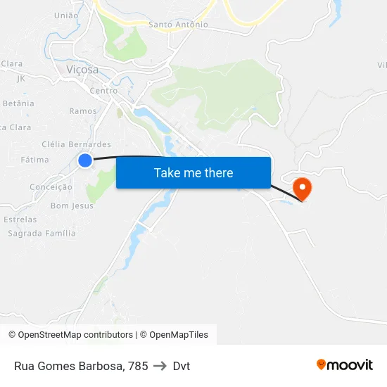 Rua Gomes Barbosa, 785 to Dvt map