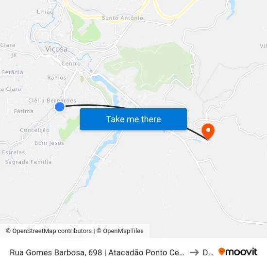 Rua Gomes Barbosa, 698 | Atacadão Ponto Certo to Dvt map