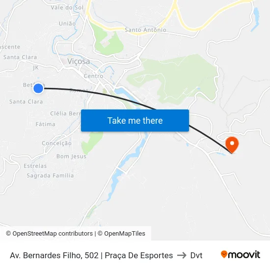 Av. Bernardes Filho, 502 | Praça De Esportes to Dvt map