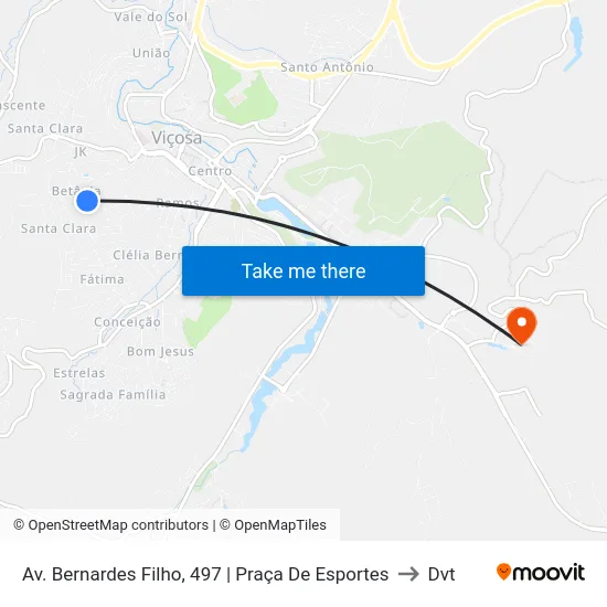 Av. Bernardes Filho, 497 | Praça De Esportes to Dvt map