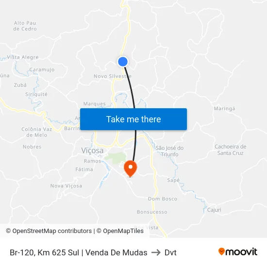 Br-120, Km 625 Sul | Venda De Mudas to Dvt map