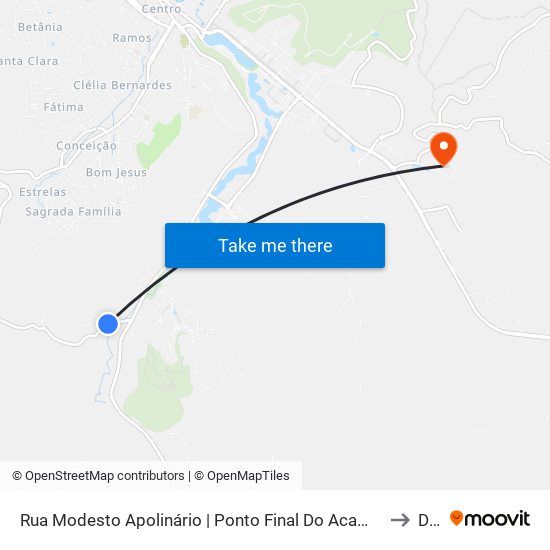 Rua Modesto Apolinário | Ponto Final Do Acamari to Dvt map