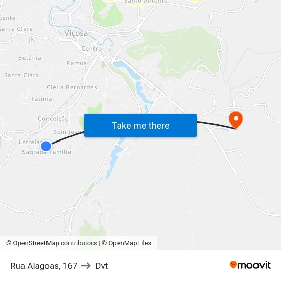 Rua Alagoas, 167 to Dvt map