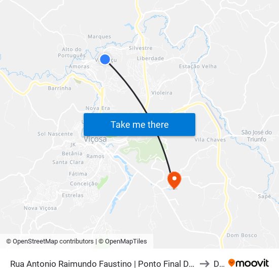 Rua Antonio Raimundo Faustino | Ponto Final Do Vau-Açu to Dvt map