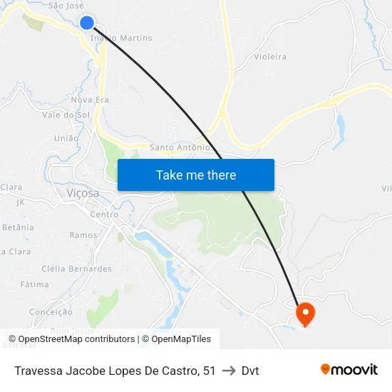 Travessa Jacobe Lopes De Castro, 51 to Dvt map