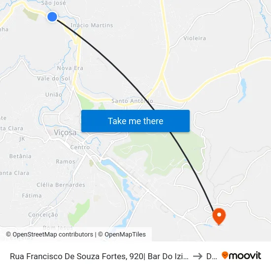 Rua Francisco De Souza Fortes, 920| Bar Do Izidoro to Dvt map